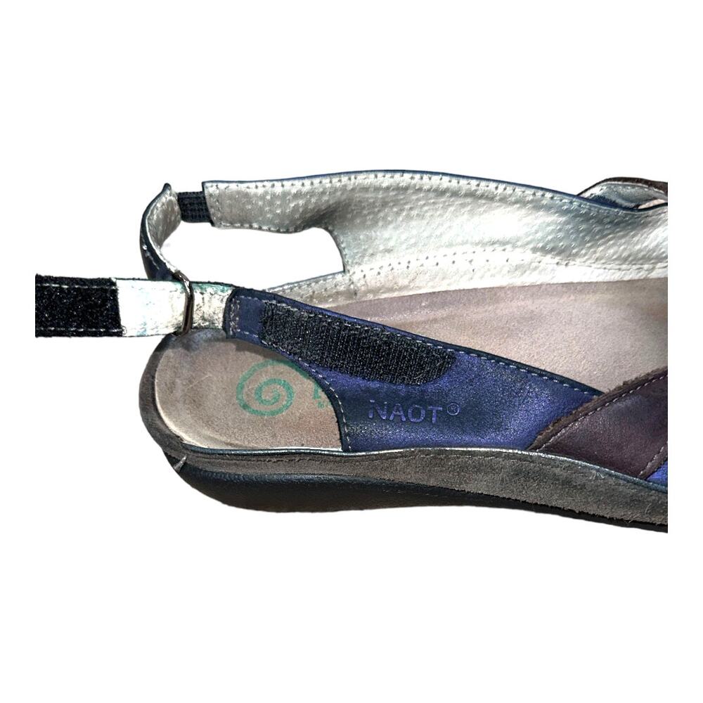 NAOT Rongo mary jane slingback sandals blue brown closed toe comfort shoe SZ 40 - Picture 6 of 9